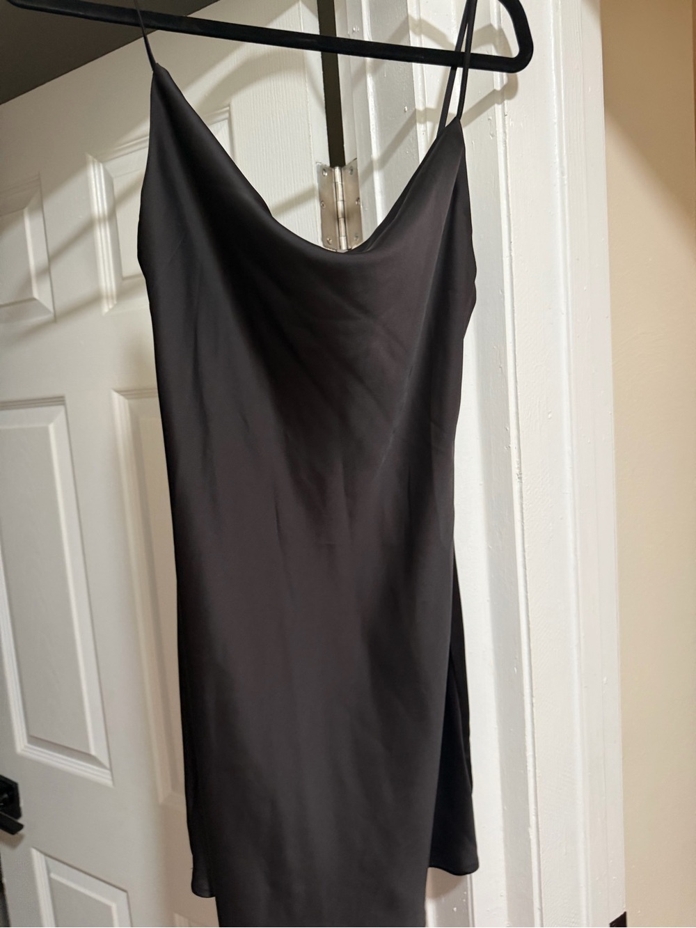 Urban Outfitters Black Strapless Slip Dress with Cowl Neck